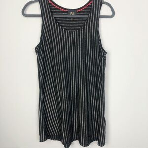 W5 | Vertical Stripe Tank Top Black Sleeveless Swing Women’s Size Large